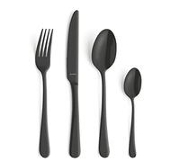 Amefa AUSTIN NERO | Set di posate da 24 pezzi | Set di posate nere raffinate in PVD | servizio da tavola colorato in acciaio inox 18/0 | posate da 6 persone | posate nere lavabili in lavastoviglie