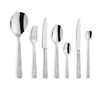 Amefa Felicity - Set di posate da 42 pezzi, lucidato a specchio, lavabile in lavastoviglie, acciaio inox 18/0, lama in acciaio 13/0, manico martellato, set di posate per 6 persone