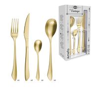 Amefa Istinto Set di Posate 16 Pezzi, Inossidabile Acciaio Inox 18/0 US, Champagne