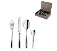 Amefa OXFORD - Set di posate per 6 persone, 24 pezzi, in acciaio INOX 18/10, lucido, lavabile in lavastoviglie, con portaposate di alta qualità, effetto legno