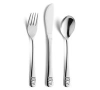 AMEFA - Set di posate per bambini in 3 pezzi - Happy Bear - 18/0 Acciaio inossidabile, finitura a specchio - Acciaio inox (spessore 2,3 mm)