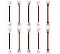 Amefil 10 pezzi connettore per strisce LED a 2 pin da 5 mm - Connettore trasparente per strisce LED senza saldature, adattamento rapido a strisce LED monocromatiche COB/SMD 2835 3528