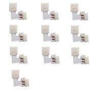 Amefil 10pc connettore led 2pin 10mm L connettore a striscia d’angolo senza saldature PCB per 3528 2835 3014 connessione a striscia led a singolo colore 8mm PCB Board Board.