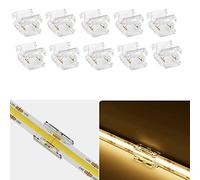 Amefil 2 Pin 10mm Cob LED Strip Connettori, ingresso DC femmina con cavo connettore facile clic, striscia a filo connessione rapida per Singel colore COB striscia LED (2p10mmBB)