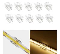 Amefil 2 Pin 8mm Cob LED Strip Connettori, ingresso DC femmina con cavo connettore facile clic, striscia a filo connessione rapida per Singel colore COB striscia LED (2p8mmBB)