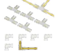 Amefil Applicabile COB LED10mm Larghezza 2 punti COB 5 uno T Tipo e 5 L Kit di connettori per lampade monocolore10 mm 2 aghi LED Fascia di luce, non applicabile a 5 mm e 8 mm Cintura di luce