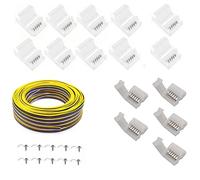 Amefil Connettore a barra di luce LED Set 6pin 12mm raccordo a cavo impermeabile 6pinRGB colore luce con estensione del cavo 22AWG per 12/24v 50503528 RGBWW luce LED.