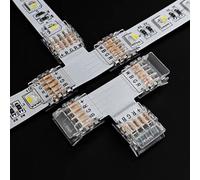 Amefil Connettore a T per striscia LED a 5 pin da 12 mm, confezione da 5, connessione senza saldatura, adatto per strisce LED RGBW da 12-24 V