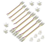 Amefil Connettore LED a 3 pin 10mm, compreso connettore trasparente senza cuciture, tipo LT e connettore di estensione doppio terminale