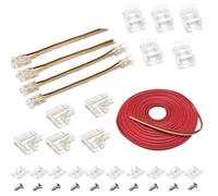 Amefil Connettore LED a 3 pin 10mm compreso il connettore trasparente senza cuciture, tipo LT, connettore di estensione a doppia estremità, cavo di estensione da 5 metri