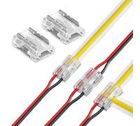 Amefil Connettore luminoso striscia a 2 pin 5mm con 20 pacchetti di striscia luminosa a nastro COB LED per striscia a filo connettore saldato