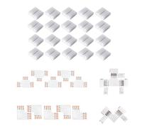 Amefil Connettori per strisce LED a 4 pin, senza saldature, connettore senza giunti, 8 mm di larghezza, RGB L, splitter ad angolo retto, connettore a forma di T per strisce LED multicolore RGB 3528