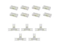 Amefil FCOB COB LED Strip Light Connettori 2Pin 10mm Gapless Connettori senza saldatura, T forma Connettori angolari Connecto per luci a striscia LED monocolore