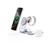 AMEGAT MagFusion Z Stazione di Ricarica 3-in-1, Caricatore Qi2, 15W Ultra-Rapido