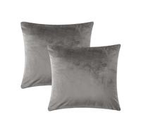 AMEHA Confezione da 2 Federe in Velluto 45x45cm Fodere per Cuscini Decorativi Morbidi Copricuscini Divano di Lusso per Soggiorno Camera da Letto (Grigio)