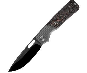 Ameight Knives Felix II-DLC Satin M390 blade,Dark Grey PVD Ti And CF handle