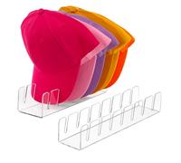 AMEITECH Organizer per cappelli da baseball, confezione da 2 pezzi, supporto per cappelli in acrilico per 14 berretti da baseball, espositore trasparente per cappelli e cappelli per armadio, camera da