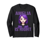 Amelia Anime Style Purple Goth Girl Estetico Nome Design Maglia a Manica