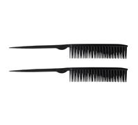 Amelia Beauty Products Spazzola per capelli a 3 file, 20,3 cm, spazzola per capelli da viaggio per donne, pettine a coda di topo per districare i nodi (nero)