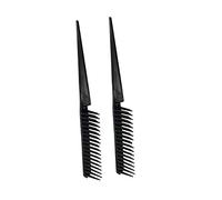 Amelia Beauty Products Spazzola Styler a 3 file, 7" | Pettine per capelli | Spazzola da viaggio per donne | Pettine per coda di topo per districare (nero)