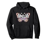 Amelia Butterfly - Personalizzato Carino Nome Word Art Felpa con Cappuccio