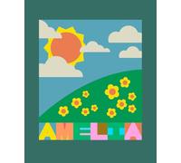 AMELIA: first name notebook: personalized journal with field of flowers design. 110 lined pages. soft matte cover