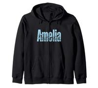 Amelia Sea Waves - Nome Personalizzato Ocean Beach Art Felpa con Cappuccio