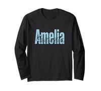 Amelia Sea Waves - Nome Personalizzato Ocean Beach Art Maglia a Manica
