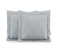 AmeliaHome 2 federe double face ultrasonic, 45 x 45 cm, colore grigio Ophelia
