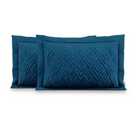 AmeliaHome 2 federe double face ultrasonic, 50 x 70 cm, colore: Indaco