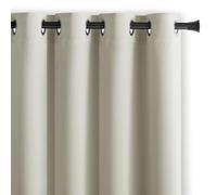 AmeliaHome Blackout Tenda 1 Pezzo Oscurante, Poliestere, Crema, Ösen 140x175