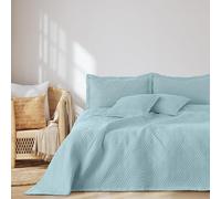 AmeliaHome Copriletto 200 x 220 cm, copriletto double face, in poliestere, modello Ophelia azzurro