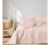 AmeliaHome Copriletto 220 x 240 cm, double face, ultra onic, in poliestere, colore: rosa cipria