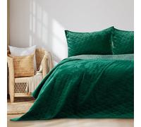 AmeliaHome Copriletto in Velluto, Poliestere, Laila Verde, 240x260 cm