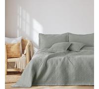 AmeliaHome Copriletto 260 x 280 cm, copriletto double face, in poliestere, colore: grigio