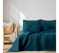 AmeliaHome Copriletto 260 x 280 cm, double face, trapuntatura Ultrasonic, poliestere Ophelia indaco