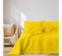 AmeliaHome Copriletto double-face, trapuntato, 260 x 280 cm, ultra sottile, poliestere, Ophelia, giallo