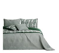 AmeliaHome Copriletto Trapuntato, Poliestere, Tropical Bonaire Verde Bianco, 220 x 240