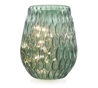 AmeliaHome Luci decorative a LED in vetro, illuminazione d'atmosfera in vetro Madrid, colore verde bottiglia