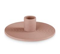 AmeliaHome Portacandele in ceramica 12 x 3,5 cm Morab rosa antico