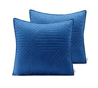 AmeliaHome Set di 2 federe 45 x 45 cm blu celeste, trapuntatura in poliestere Softa