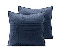 AmeliaHome Set di 2 federe 45 x 45 cm, colore antracite miele, trapuntatura in poliestere Softa