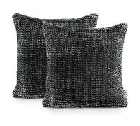 AmeliaHome Set di 2 federe Decorative per Cuscino, 45 x 45 cm, Colore: Antracite