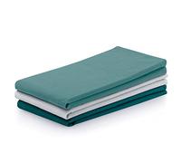 AmeliaHome Set di 3 strofinacci in cotone, 50 x 70 cm, colore: bianco turchese