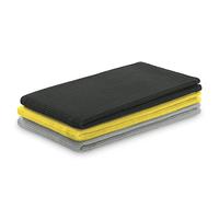 AmeliaHome Set di 3 strofinacci in cotone, 50 x 70 cm, motivo a nido d'ape, colore: antracite, grigio, giallo