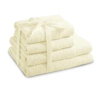 AmeliaHome Set di asciugamani Ecru 2 asciugamani 50 x 100 cm e 2 teli doccia 70 x 140 cm, 100% cotone, qualità assorbente, crema Amari