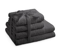 AmeliaHome Set di asciugamani grigio 2 asciugamani 50 x 100 cm e 2 teli doccia 70 x 140 cm 100% cotone di qualità assorbente, grafite antracite Amari