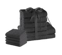 AmeliaHome Set di asciugamani grigio 4 asciugamani per ospiti 30 x 50 cm, 4 asciugamani 50 x 100 cm e 2 teli doccia 70 x 140 cm, 100% cotone assorbenti grafite antracite Amari