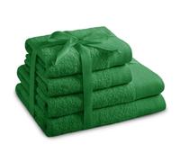 AmeliaHome Set di asciugamani verde 2 asciugamani 50 x 100 cm e 2 teli doccia 70 x 140 cm 100% cotone qualità assorbente Amari