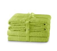 AmeliaHome Set di asciugamani verde chiaro, 4 asciugamani 50 x 100 cm e 2 teli doccia 70 x 140 cm, 100% cotone, assorbenti, verde celadon, verde amari
